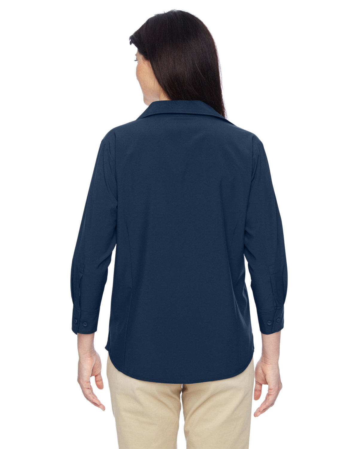 M610W Harriton Ladies Paradise Three-Quarter Sleeve Performance Shirt - Back Image