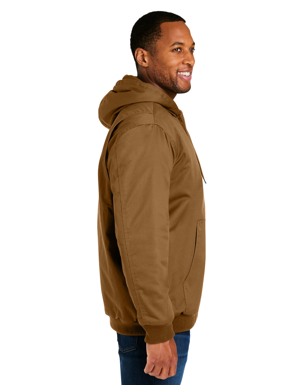 M722T Harriton Mens Tall ClimaBloc Heavyweight Hooded Full-Zip Jacket - Siide Image