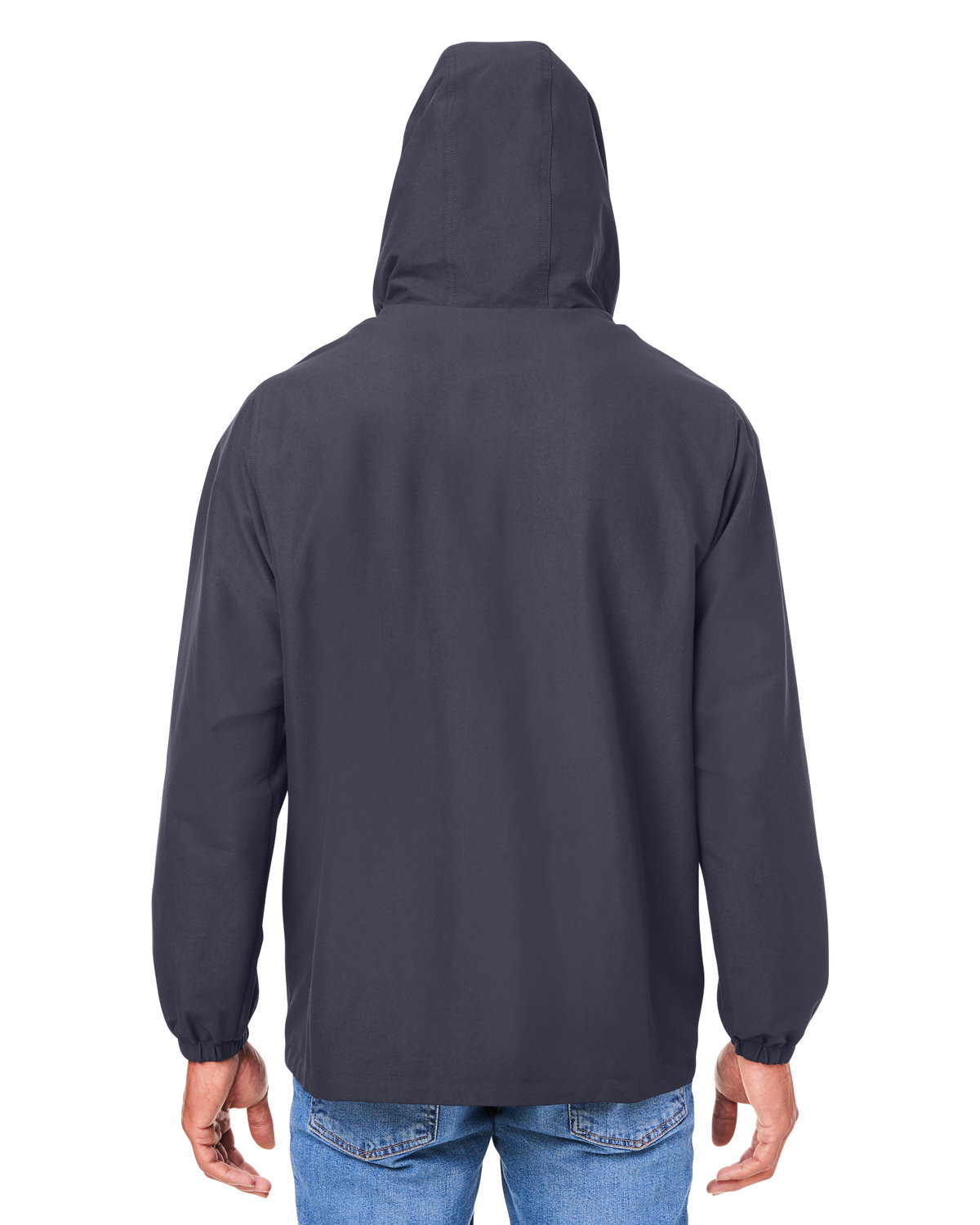 M73 Harriton Unisex Flex Twill Hooded Jacket M73 Harriton Unisex Flex Twill Hooded Jacket - Back Image