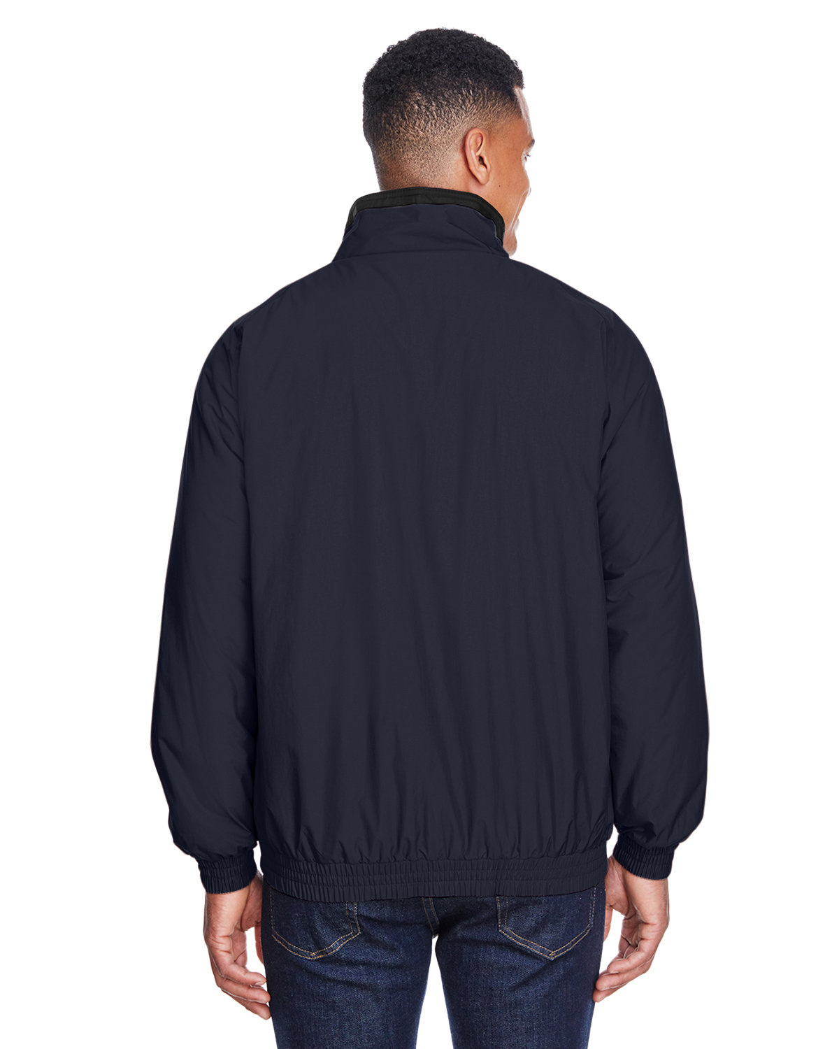M740 Harriton Adult Fleece-Lined Nylon Jacket - Back Image