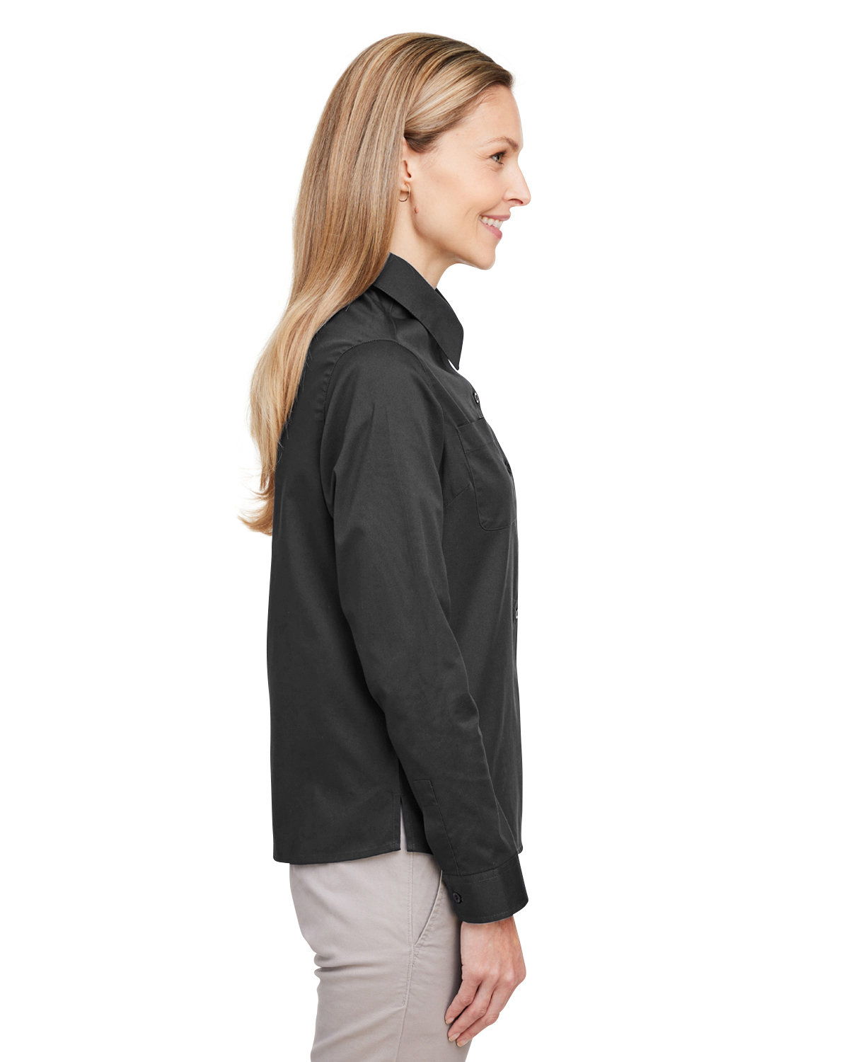 M585LW Harriton Ladies Advantage IL Long-Sleeve Workshirt - Siide Image