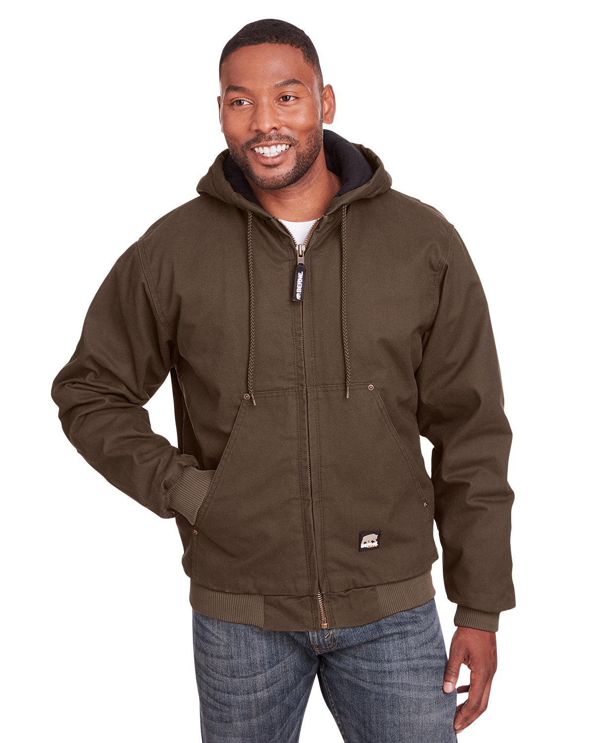 HJ375 Berne Mens Highland Washed Cotton Duck Hooded Jacket HJ375 Berne Mens Highland Washed Cotton Duck Hooded Jacket