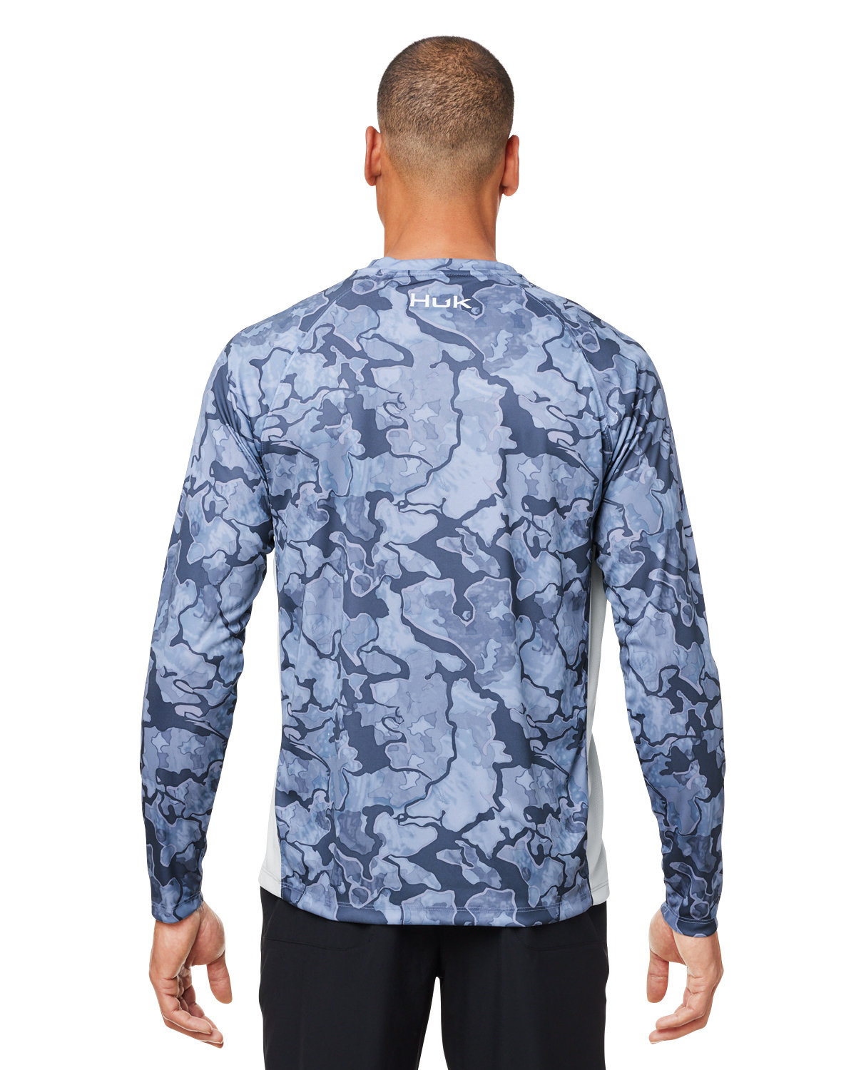 H12L003 HUK Mens Lopro Camo Long-Sleeve T-Shirt - Back Image