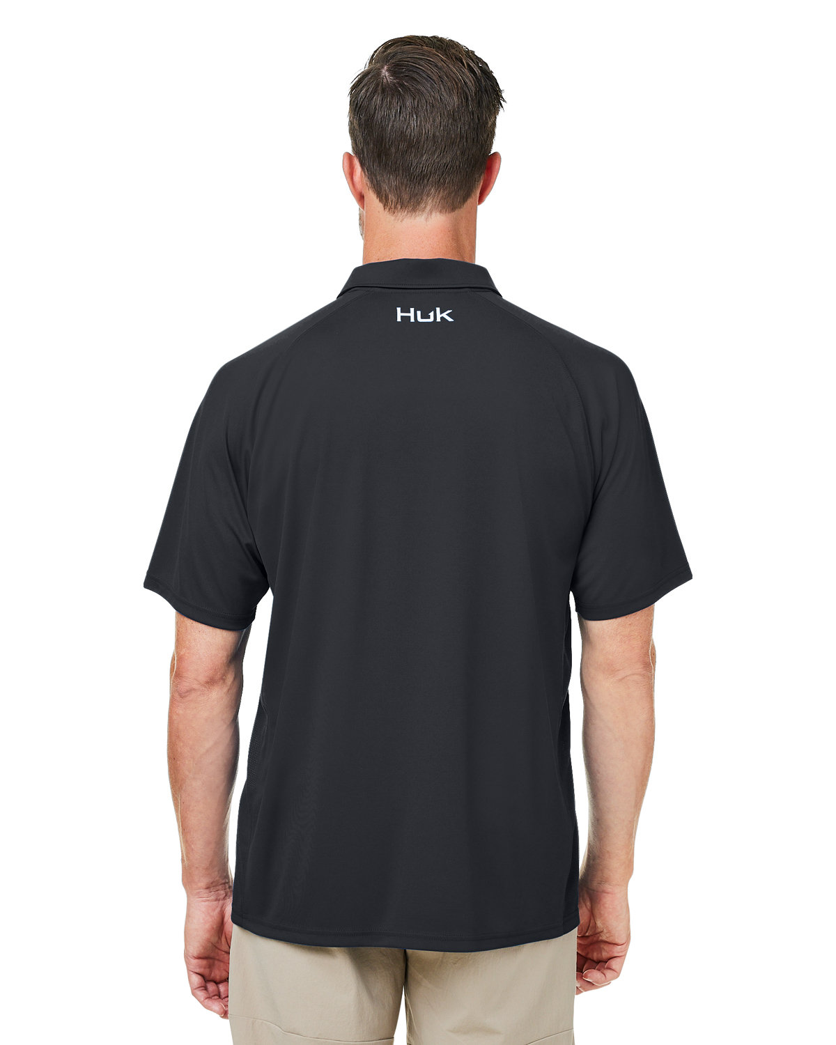 H12L005 HUK Mens Lopro Solid Performance Polo - Back Image