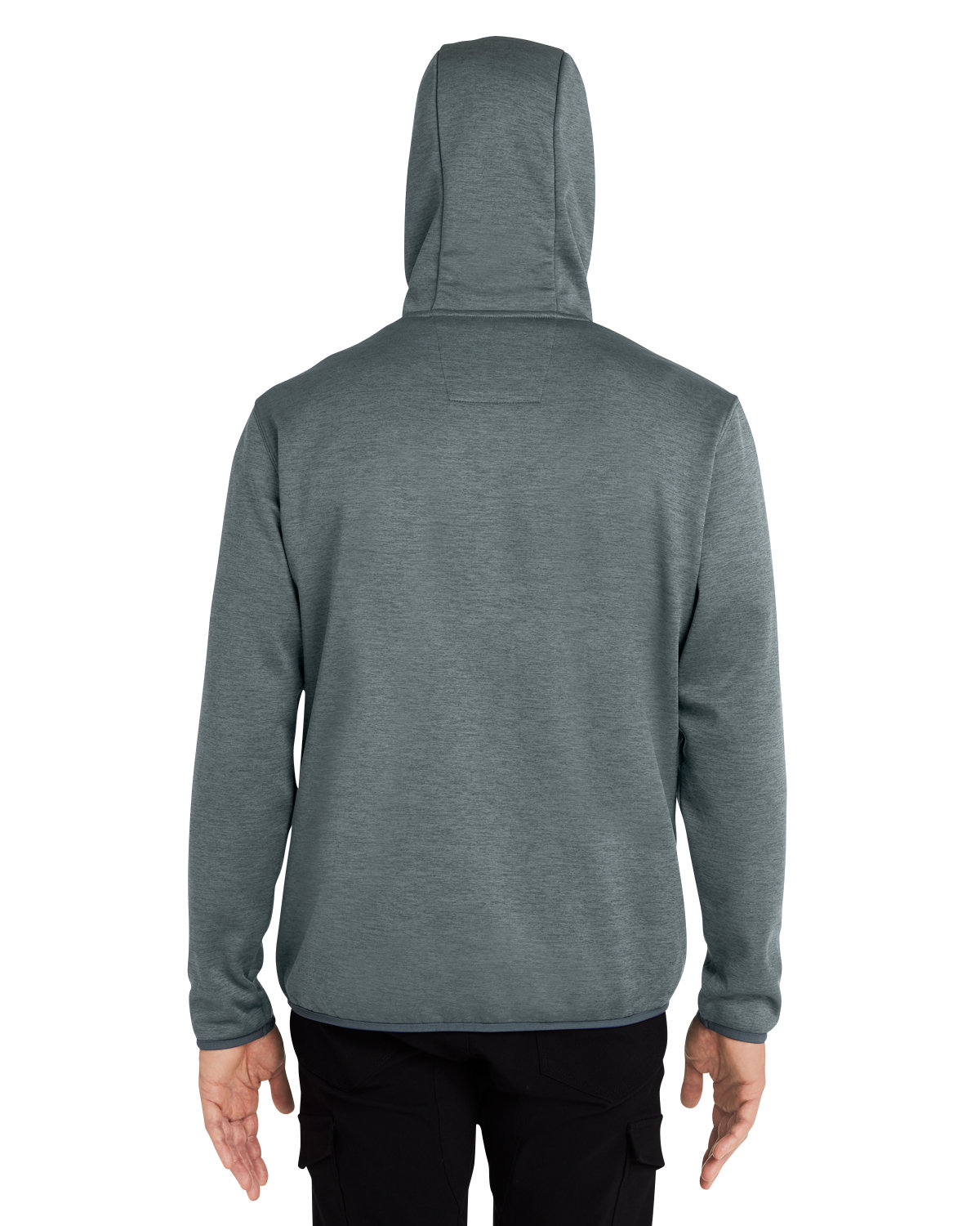 H130093 HUK Mens Performance Hooded Fleece Pullover - Back Image