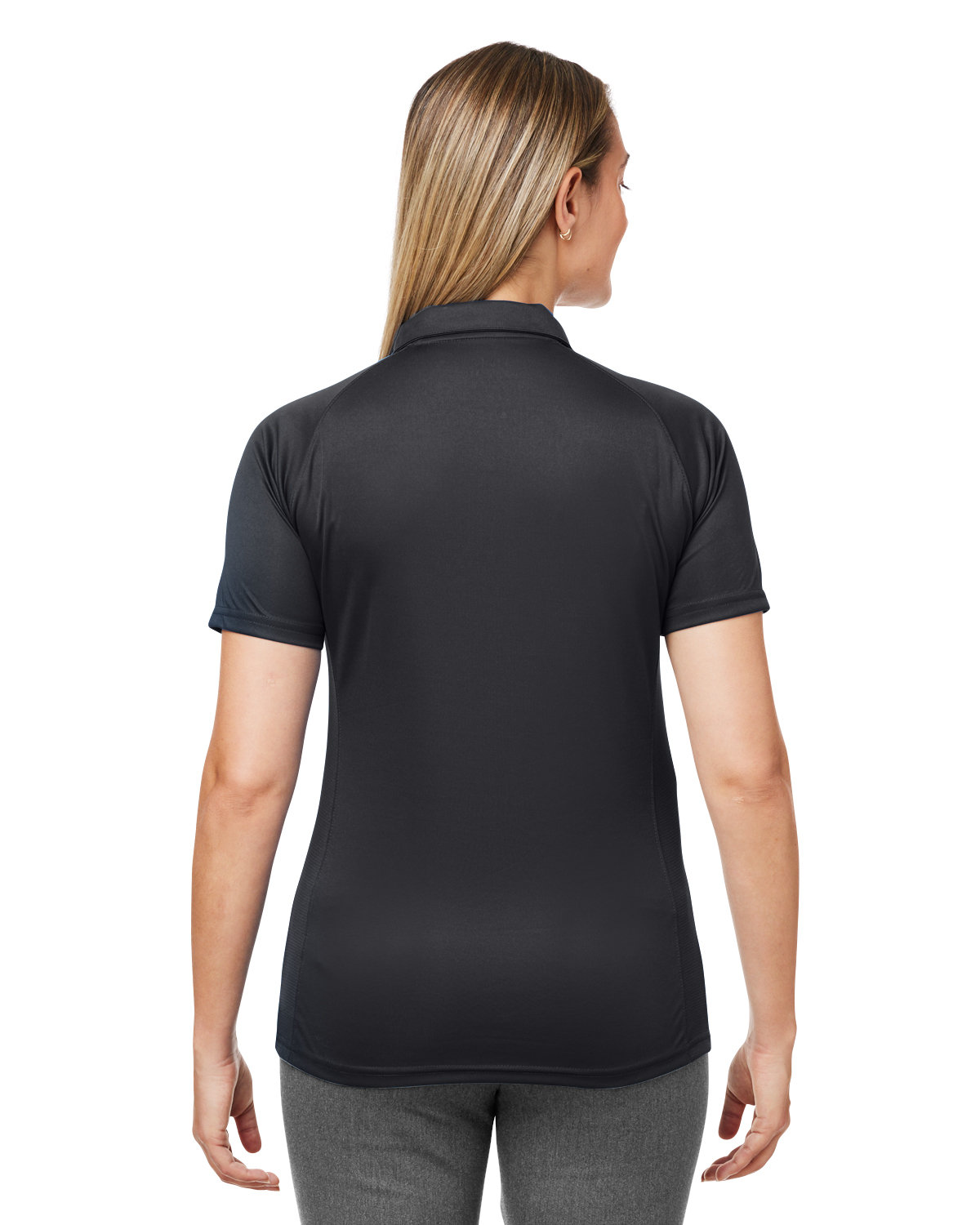 H612L03 HUK Ladies Lopro Solid Performance Polo - Back Image