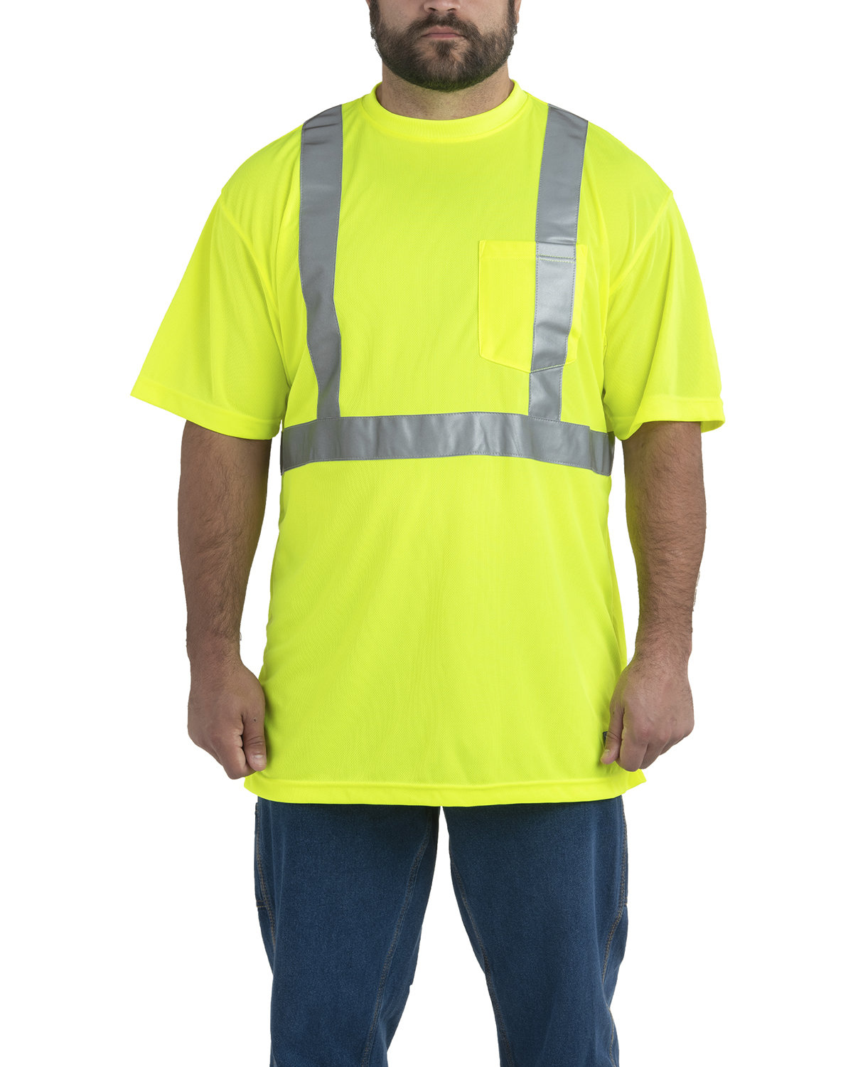 HVK012 Berne Mens Hi-Vis Class 2 Performance Pocket T-Shirt