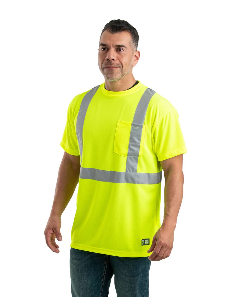 HVK012 Berne Mens Hi-Vis Class 2 Performance Pocket T-Shirt - Siide Image