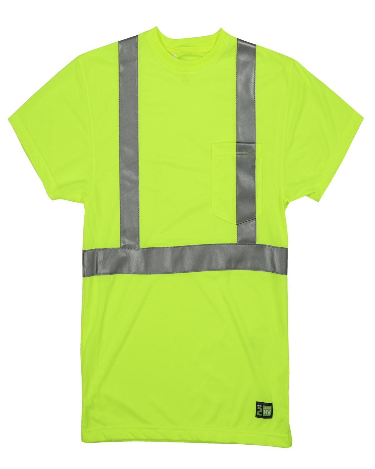 HVK012T Berne Mens Tall Hi-Vis Class 2 Performance Short Sleeve T-Shirt