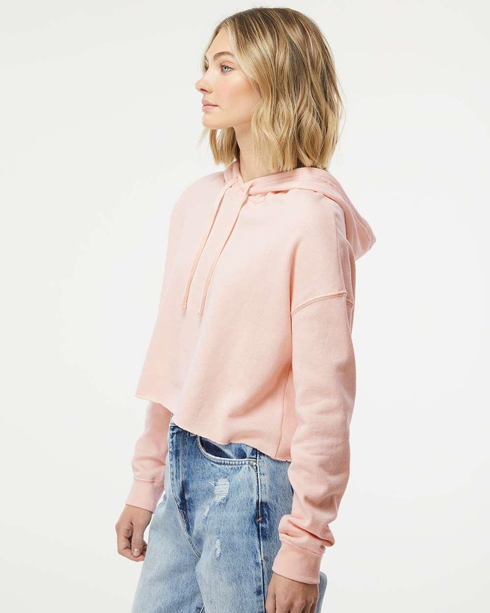 AFX64CRP Independent Trading Co. Women’s Lightweight Cropped Hooded Sweatshirt - Siide Image