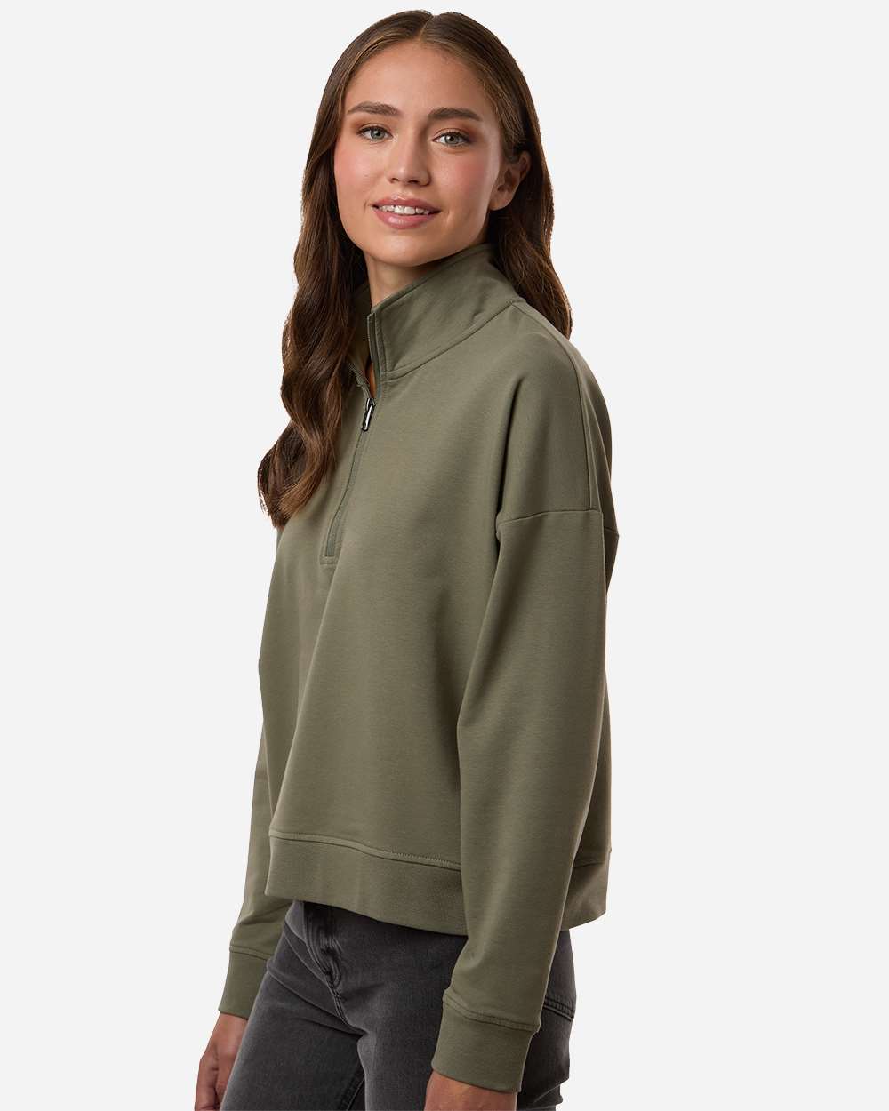EXP15WPQ Independent Trading Co. Womens Perform Quarter-Zip Pullover - Siide Image