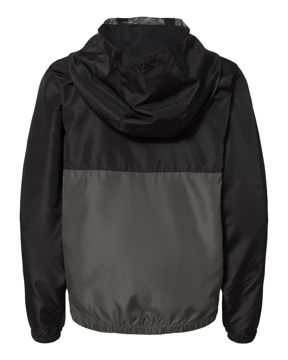 EXP24YWZ Independent Trading Co. Youth Lightweight Windbreaker Full-Zip Jacket - Back Image