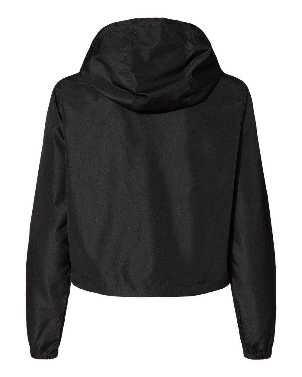 EXP64CRP Independent Trading Co. Womens Lightweight Quarter-Zip Pullover Crop Windbreaker - Back Image