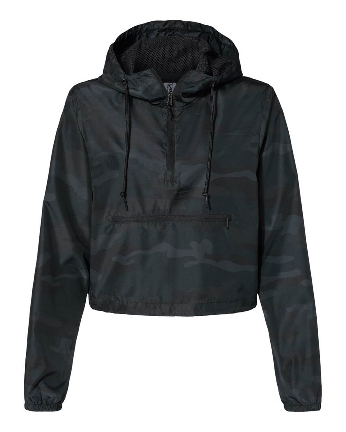 EXP64CRP Independent Trading Co. Womens Lightweight Quarter-Zip Pullover Crop Windbreaker