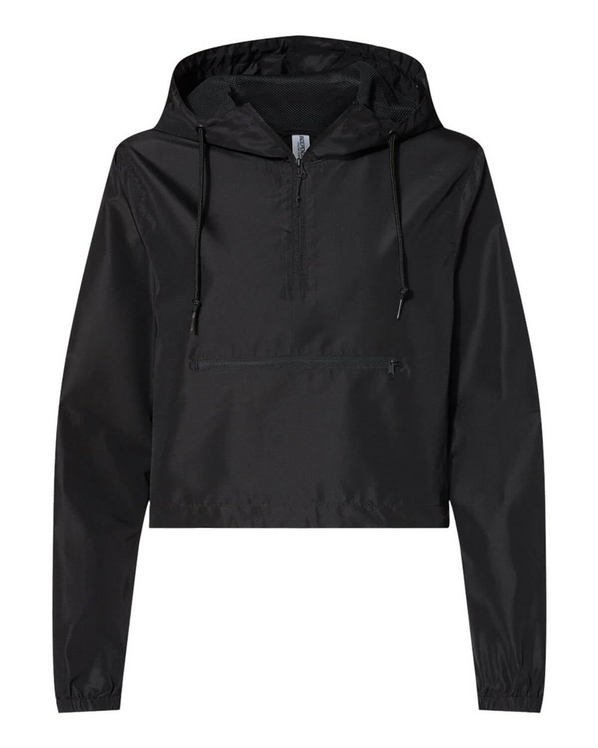EXP64CRP Independent Trading Co. Womens Lightweight Quarter-Zip Pullover Crop Windbreaker