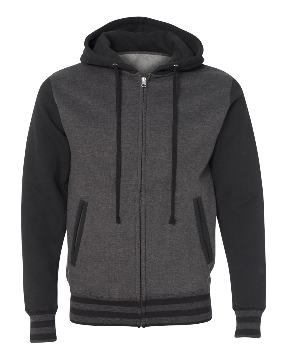 IND45UVZ Independent Trading Co. Unisex Heavyweight Varsity Full-Zip Hooded Sweatshirt IND45UVZ Independent Trading Co. Unisex Heavyweight Varsity Full-Zip Hooded Sweatshirt