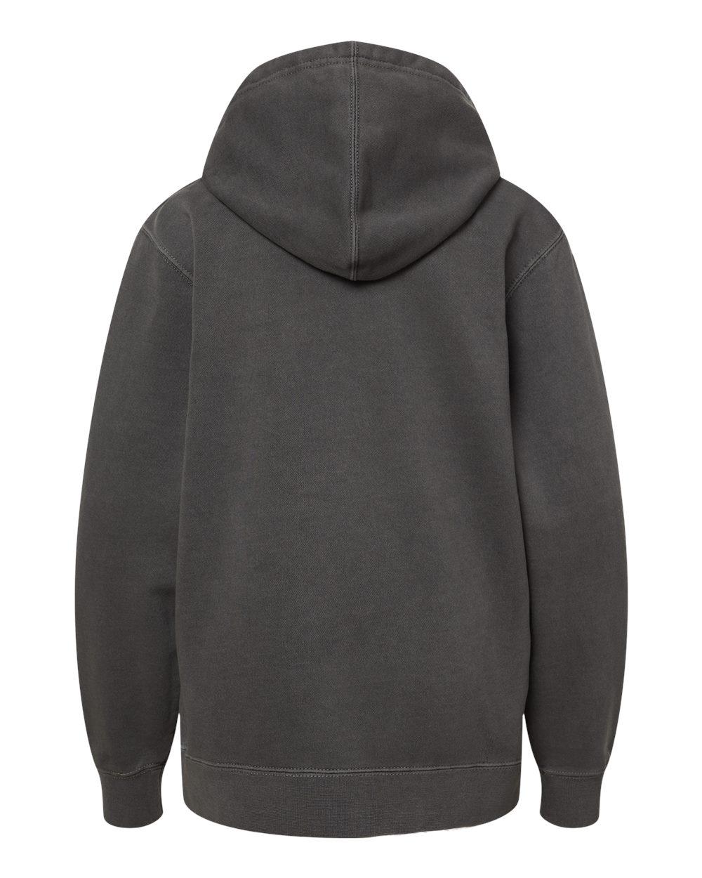 PRM1500Y Independent Trading Co. Youth Midweight Pigment-Dyed Hooded Sweatshirt - Back Image