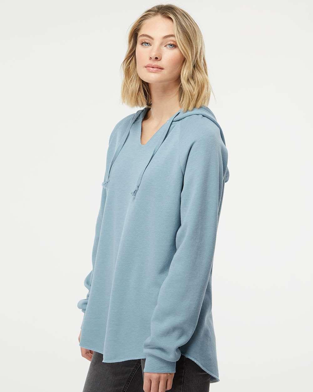 PRM2500 Independent Trading Co. Women’s Lightweight California Wave Wash Hooded Sweatshirt - Siide Image