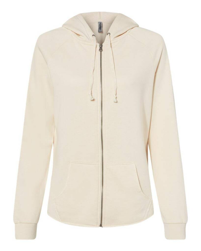 PRM2500Z Independent Trading Co. Womens California Wave Wash Full-Zip Hooded Sweatshirt PRM2500Z Independent Trading Co. Womens California Wave Wash Full-Zip Hooded Sweatshirt