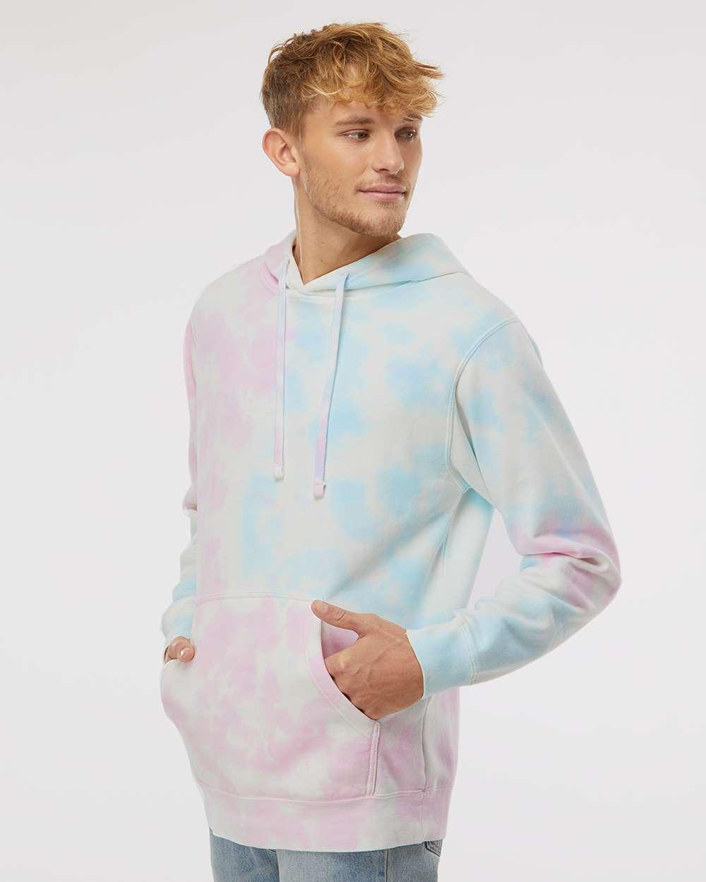 PRM4500TD Independent Trading Co. Unisex Midweight Tie-Dyed Hooded Sweatshirt - Siide Image