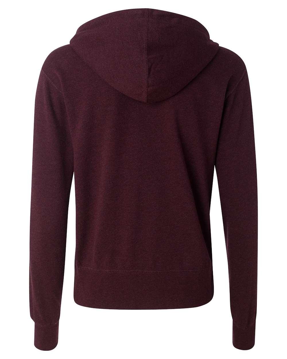 PRM90HTZ Independent Trading Co. Unisex Heathered French Terry Full-Zip Hooded Sweatshirt - Back Image