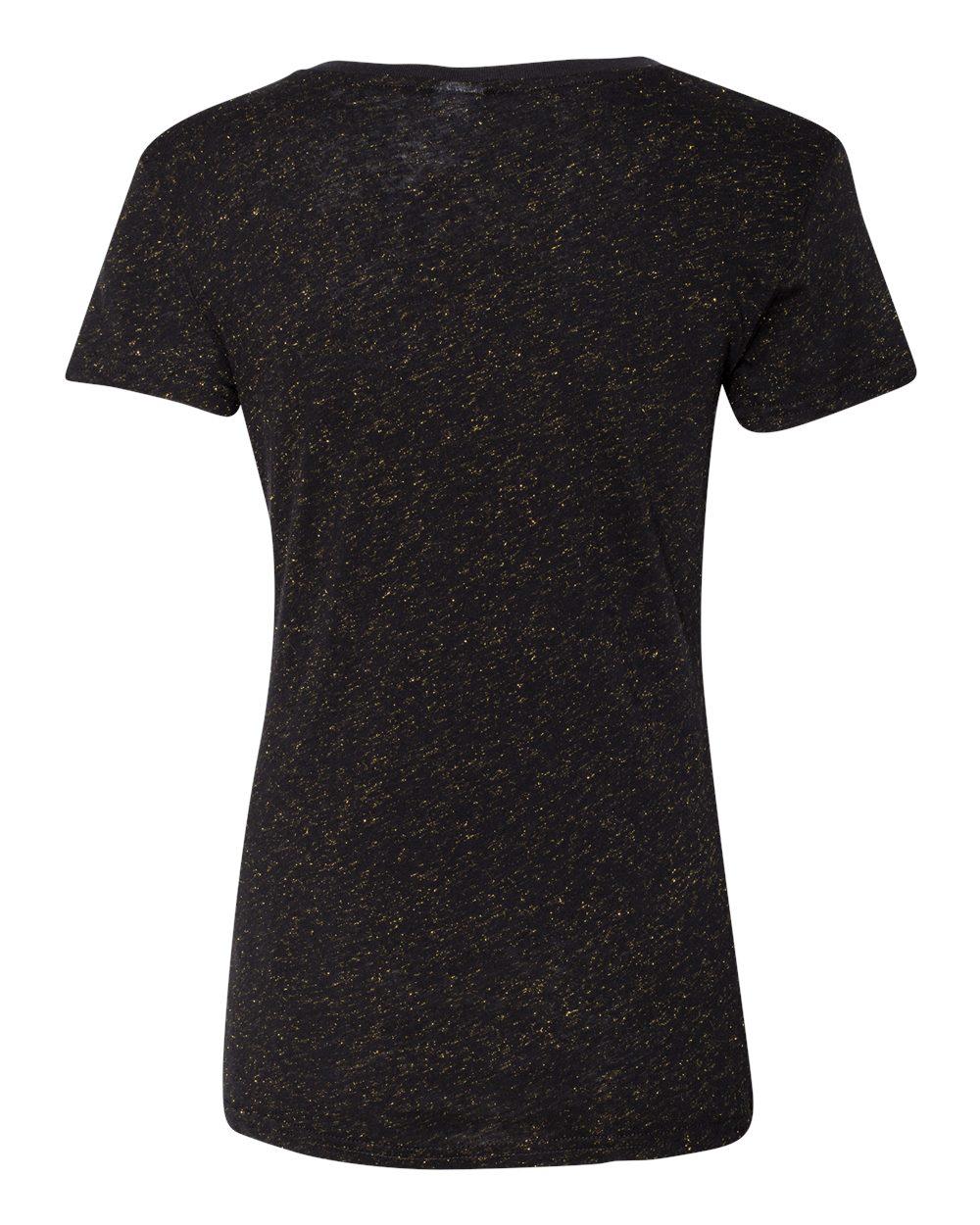 8136 J America Women’s Glitter V-Neck Short Sleeve T-Shirt - Back Image