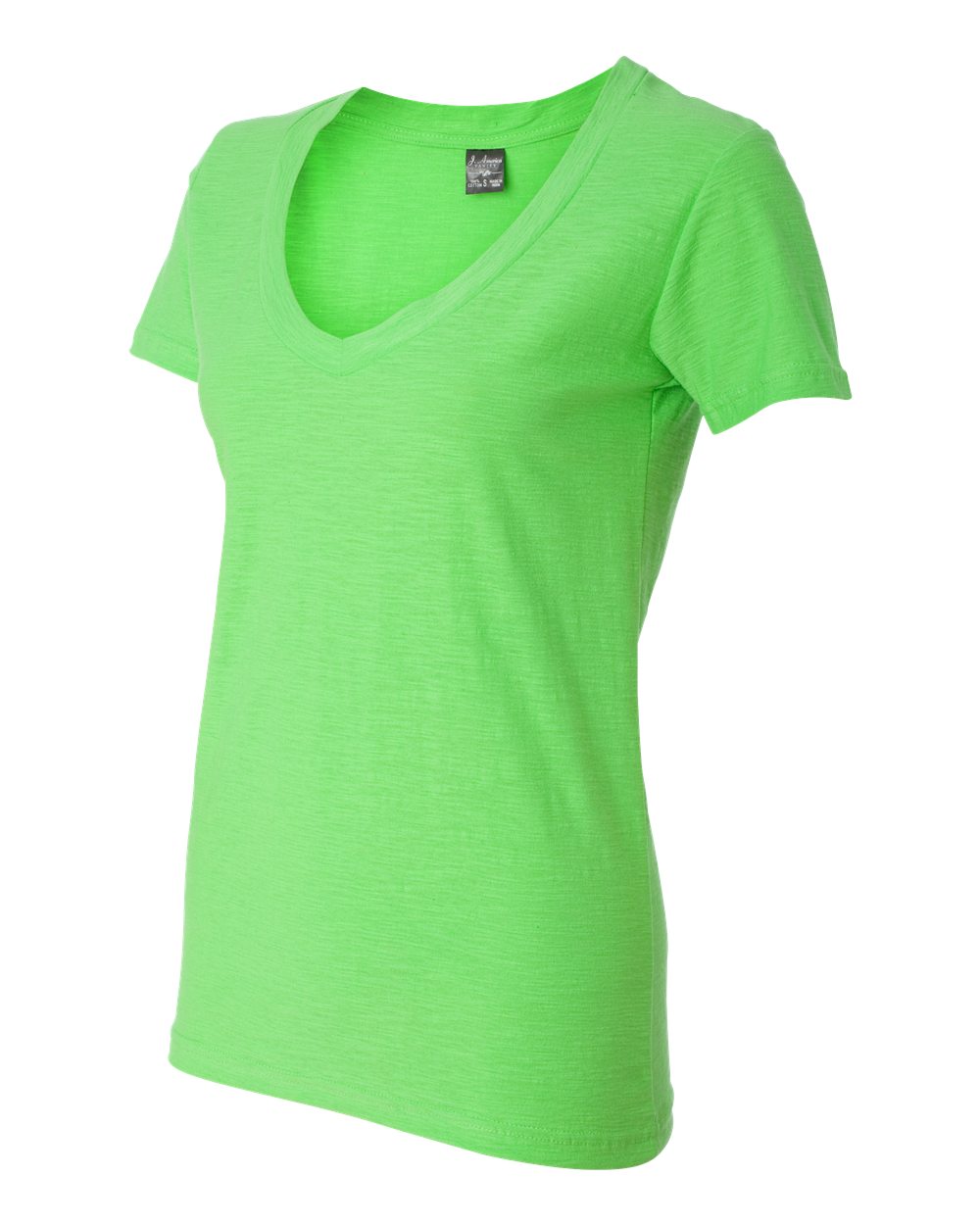 8169 J America Womens V-Neck Slub T-Shirt - Siide Image