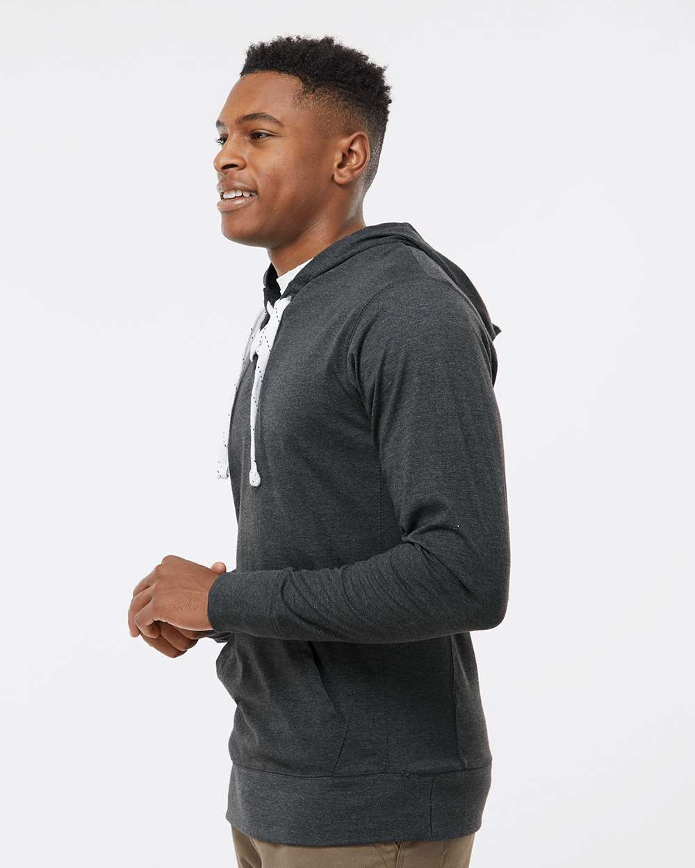 8231 J America Jersey Sport Lace Hooded Pullover - Siide Image