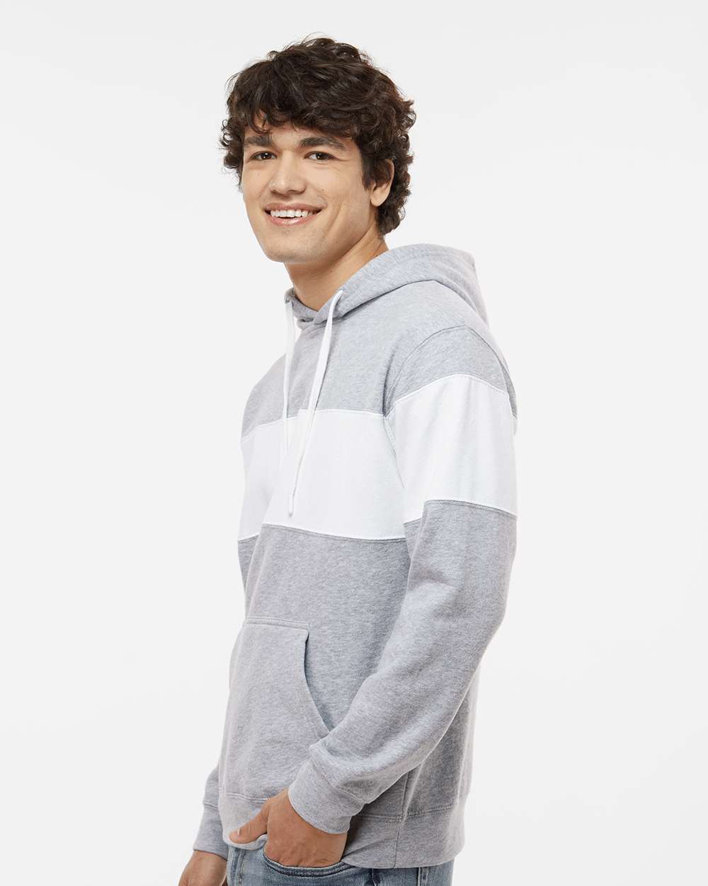 8644 J America Varsity Fleece Colorblocked Hooded Sweatshirt 8644 J America Varsity Fleece Colorblocked Hooded Sweatshirt - Siide Image