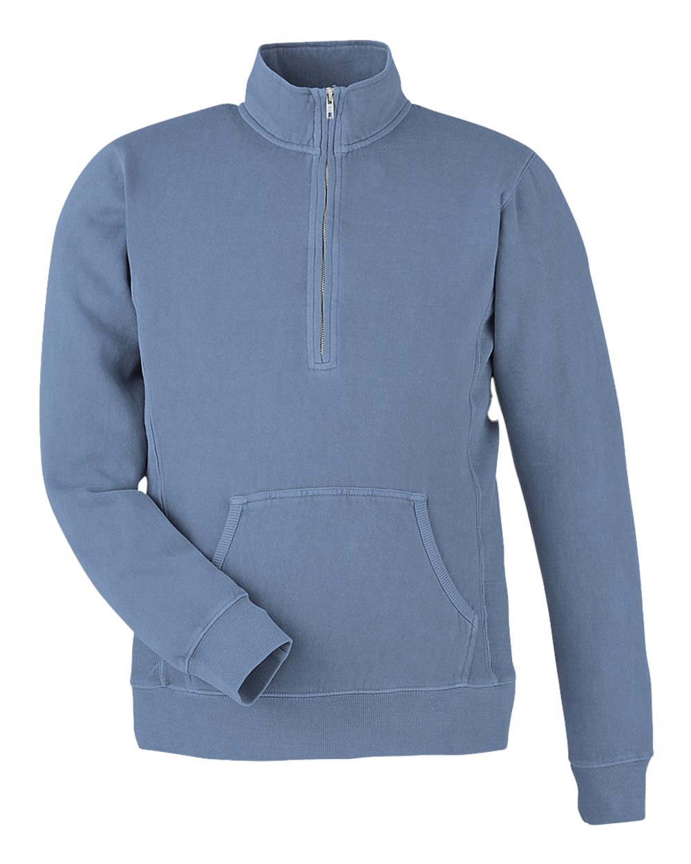 J America 8732 Pigment-Dyed Fleece Quarter-Zip Pullover