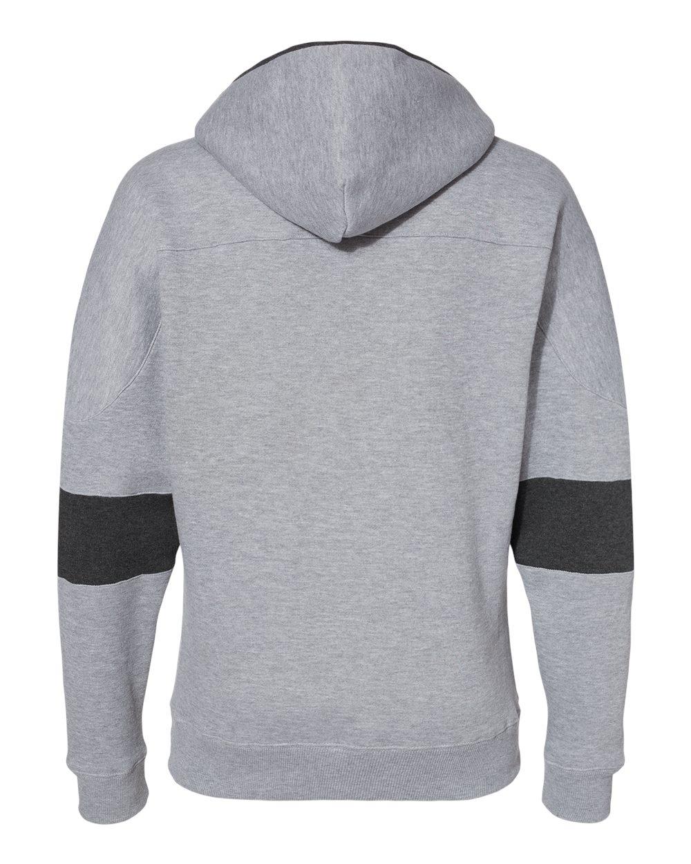 8832 J America Sport Lace Colorblocked Fleece Hooded Sweatshirt - Back Image