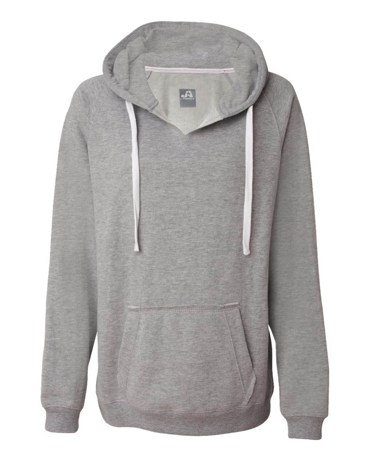 8836 J America Womens Sueded V-Neck Hooded Sweatshirt