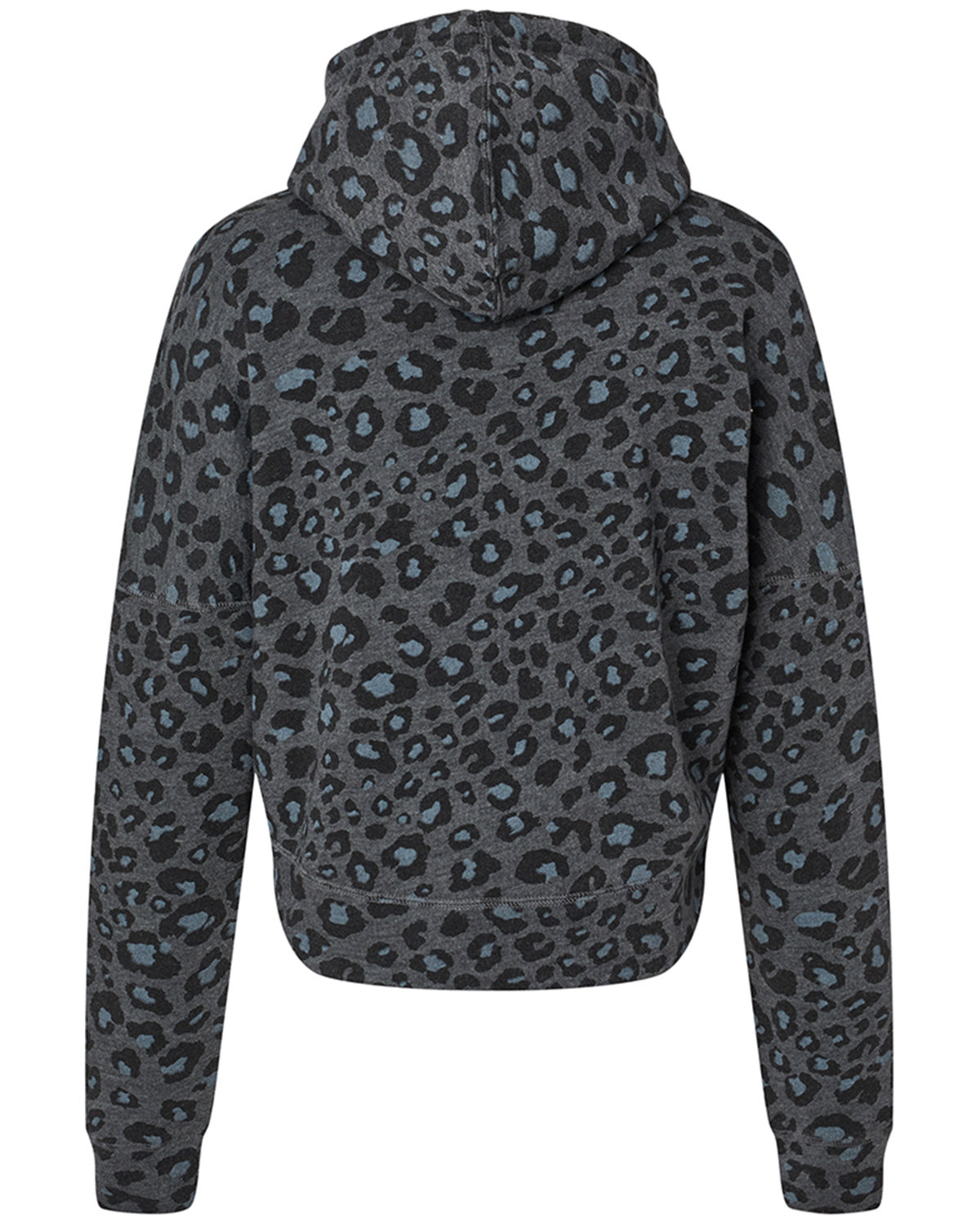 8853JA J America Ladies Triblend Cropped Hooded Sweatshirt - Back Image