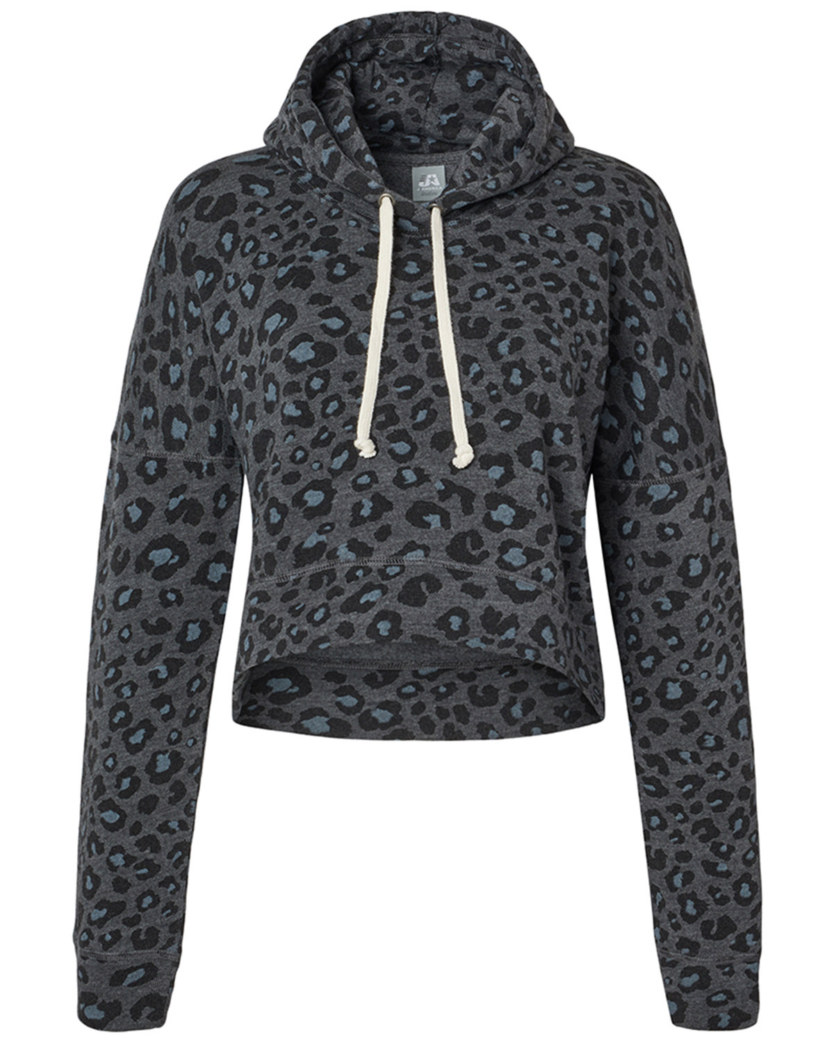 8853JA J America Ladies Triblend Cropped Hooded Sweatshirt