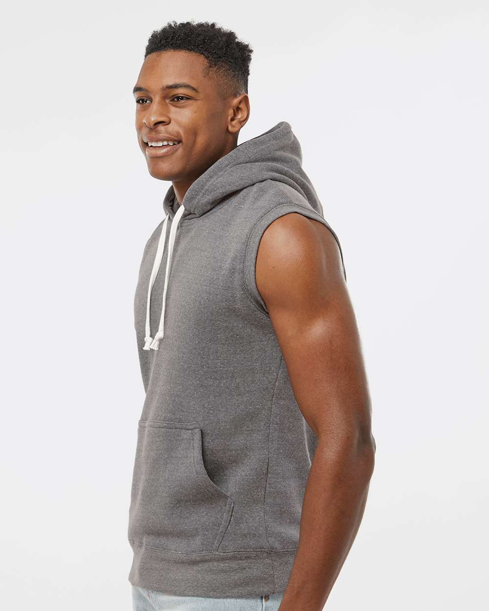 8877 J America Triblend Sleeveless Hooded Sweatshirt 8877 J America Triblend Sleeveless Hooded Sweatshirt - Siide Image