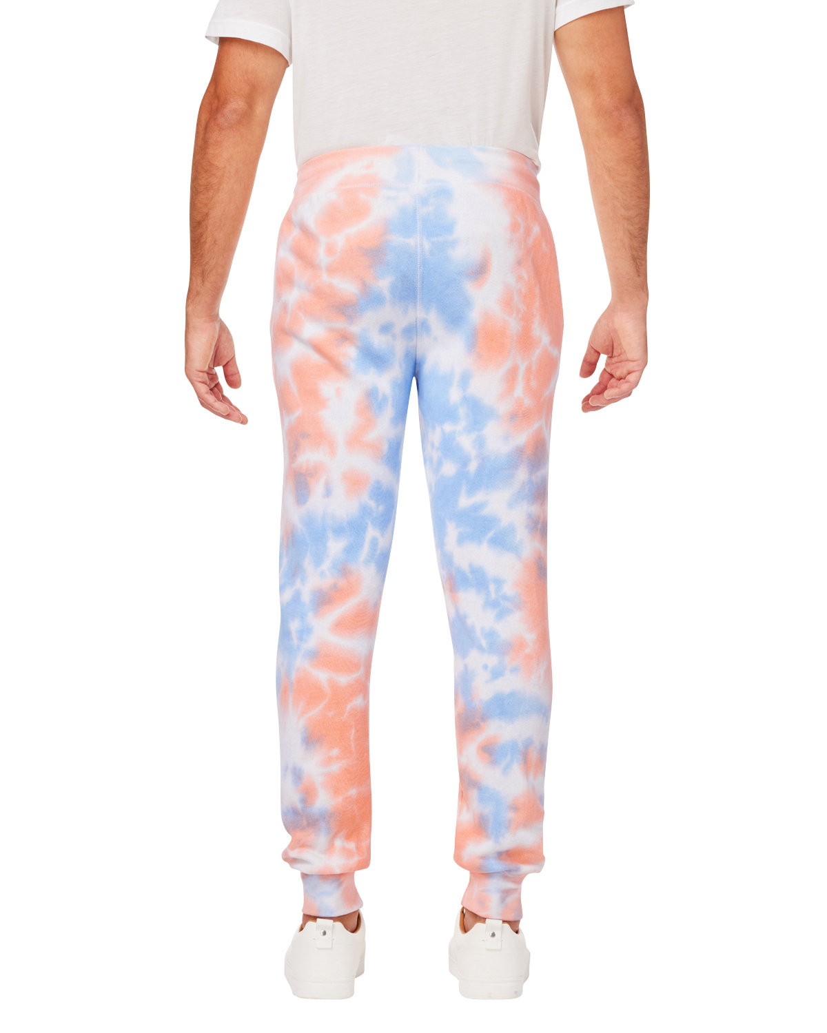 8884JA J America Adult Tie Dye Fleece Jogger - Back Image