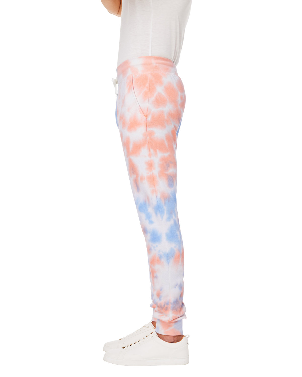 8884JA J America Adult Tie Dye Fleece Jogger - Siide Image