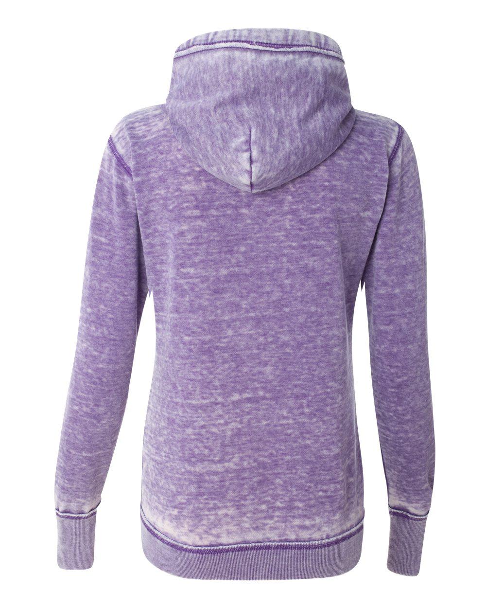 8913 J America Womens Zen Fleece Full-Zip Hooded Sweatshirt - Back Image