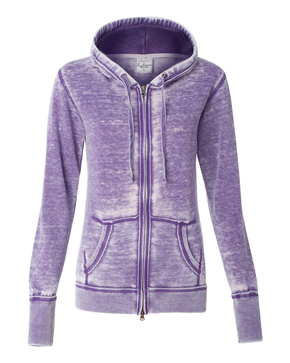 8913 J America Womens Zen Fleece Full-Zip Hooded Sweatshirt