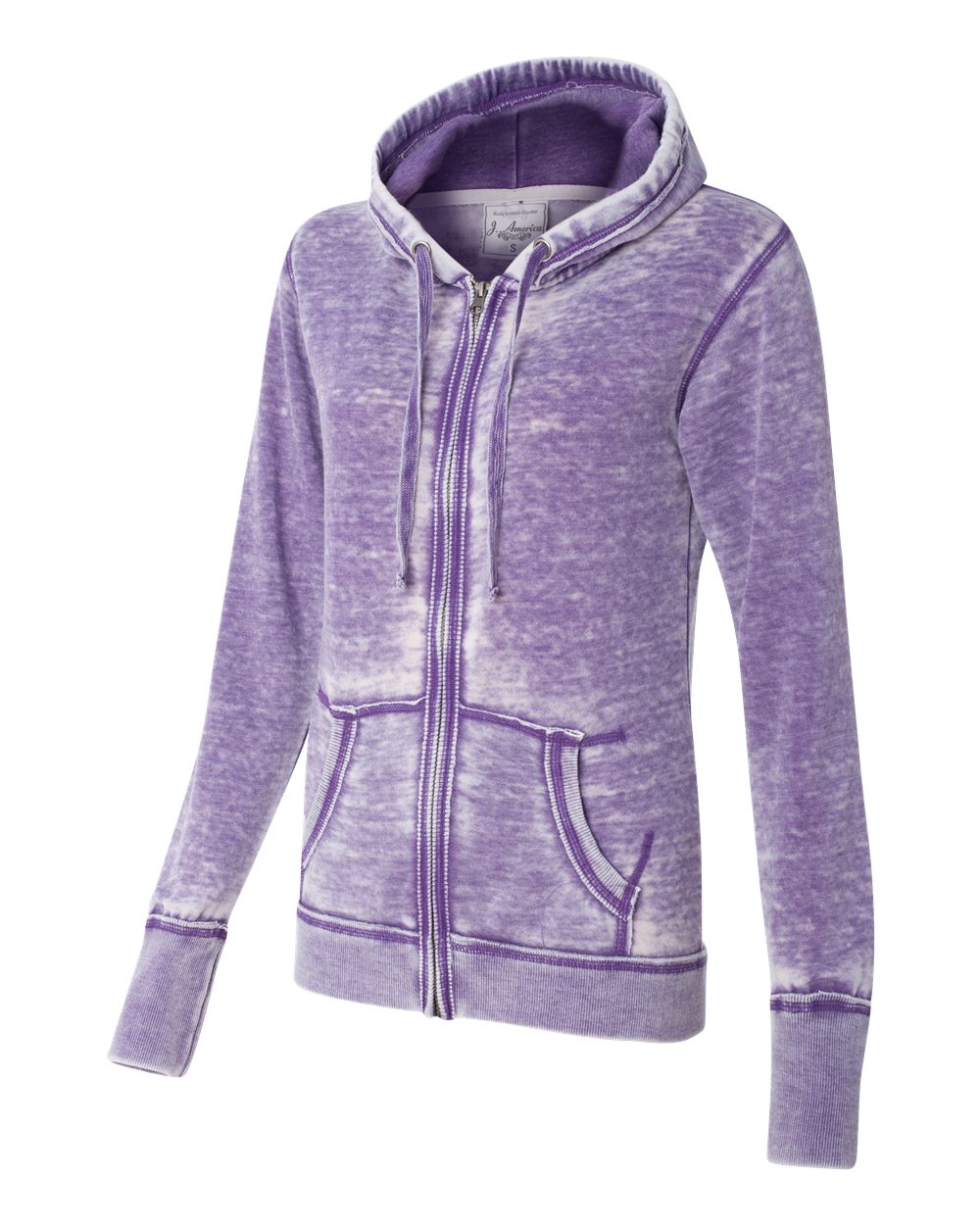 8913 J America Womens Zen Fleece Full-Zip Hooded Sweatshirt - Siide Image