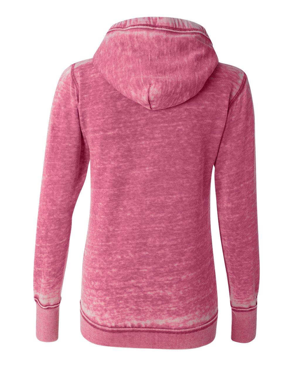 8913 J America Womens Zen Fleece Full-Zip Hooded Sweatshirt - Back Image