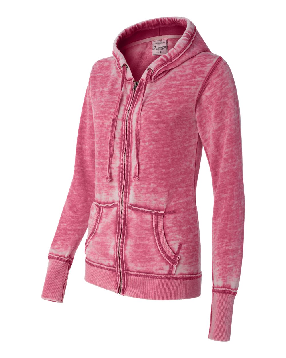 8913 J America Womens Zen Fleece Full-Zip Hooded Sweatshirt - Siide Image