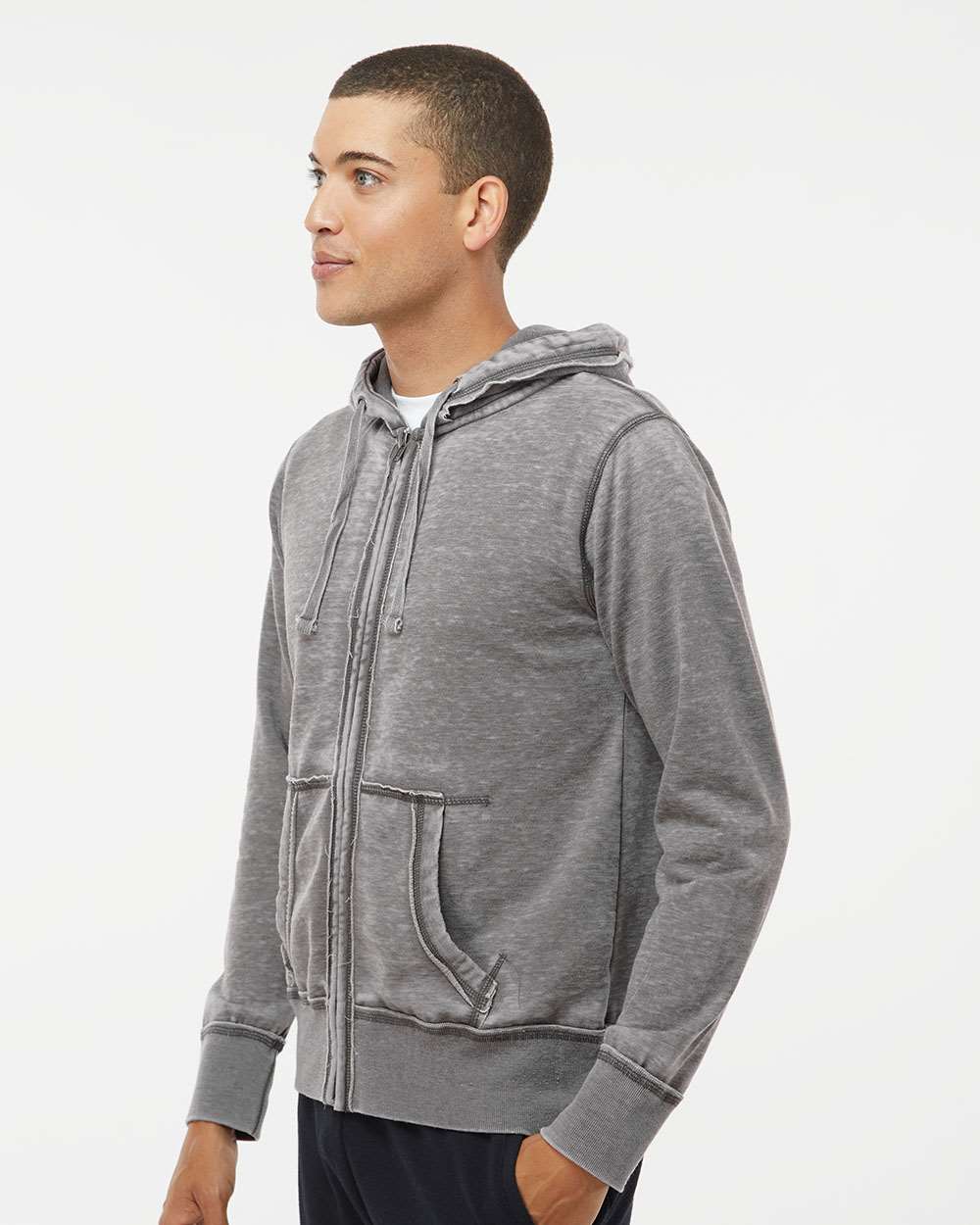 8916 J America Vintage Zen Fleece Full-Zip Hooded Sweatshirt - Siide Image