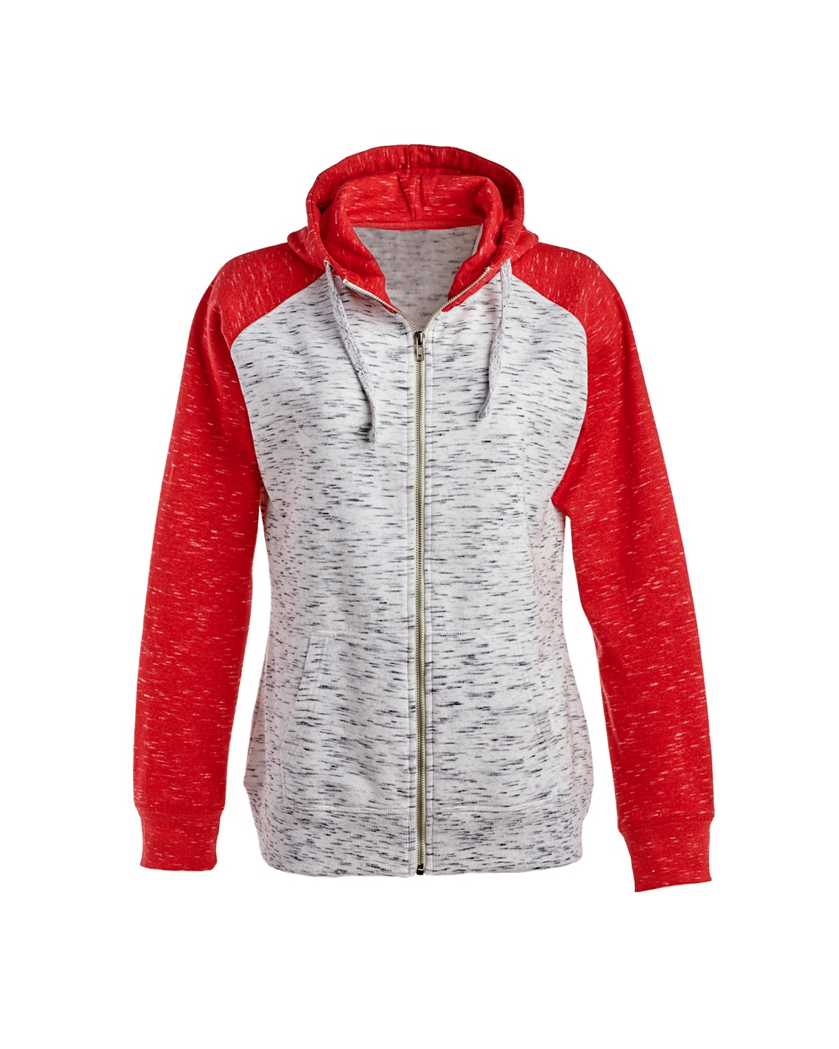 JA8679 J America Ladies Mélange Fleece 2-Tone Full-Zip Hooded Sweatshirt JA8679 J America Ladies Mélange Fleece 2-Tone Full-Zip Hooded Sweatshirt