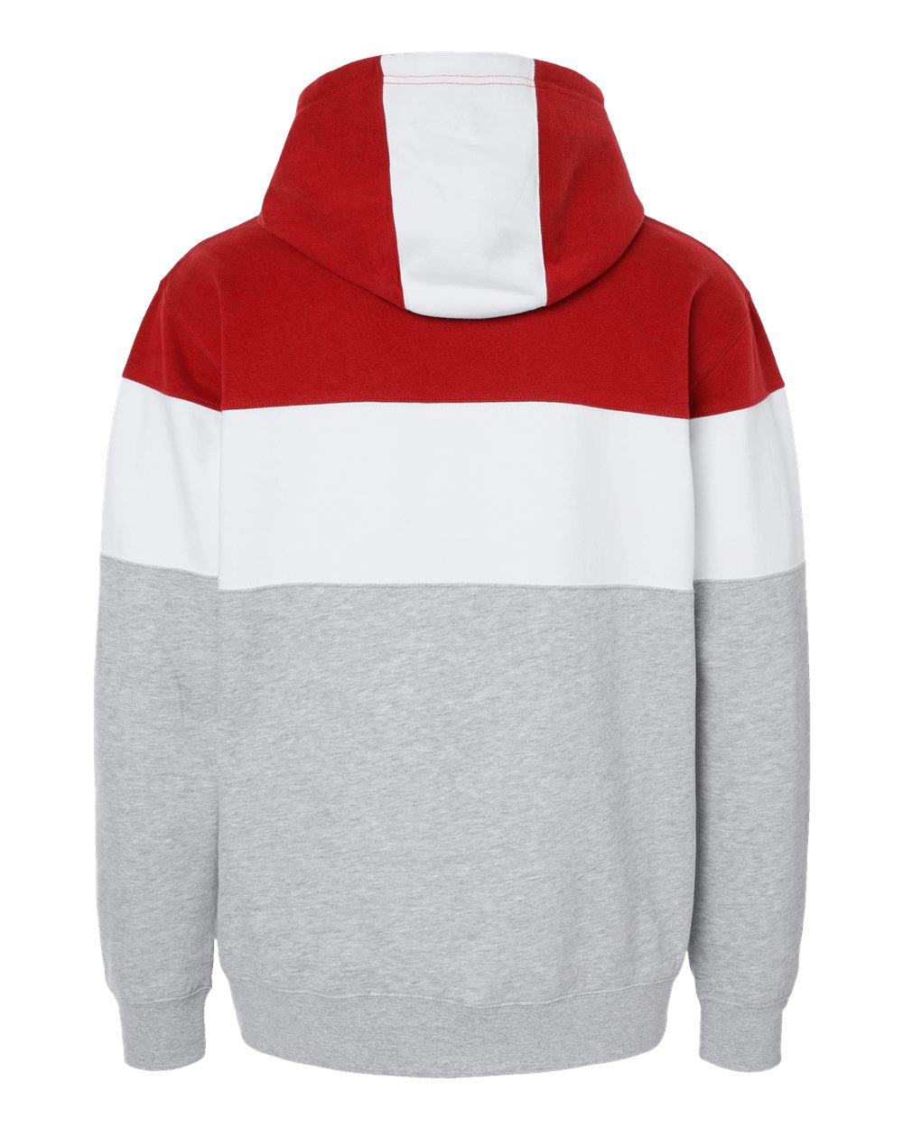 8644 J America Varsity Fleece Colorblocked Hooded Sweatshirt - Back Image
