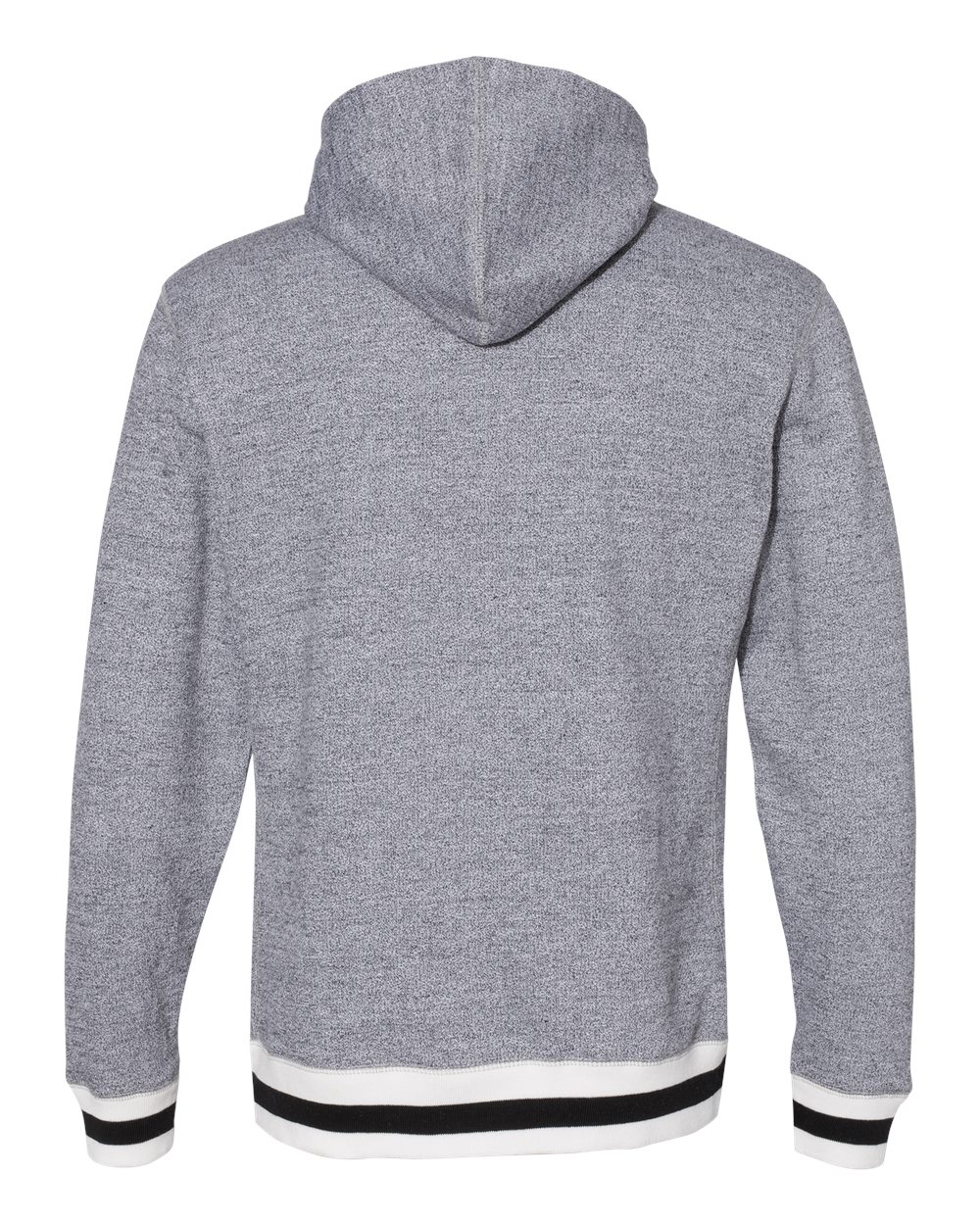 8701 J America Peppered Fleece Lapover Hooded Sweatshirt - Back Image
