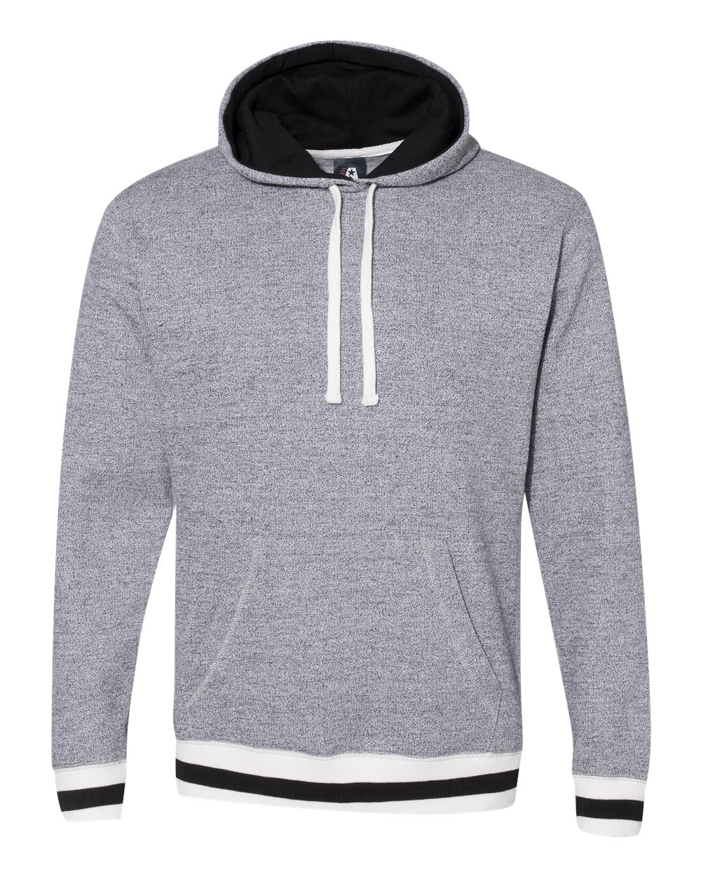 8701 J America Peppered Fleece Lapover Hooded Sweatshirt