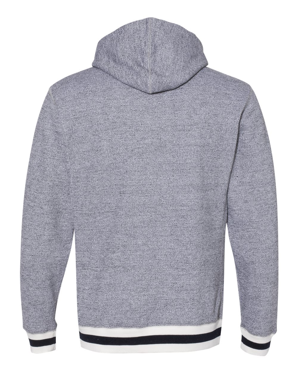 8701 J America Peppered Fleece Lapover Hooded Sweatshirt - Back Image