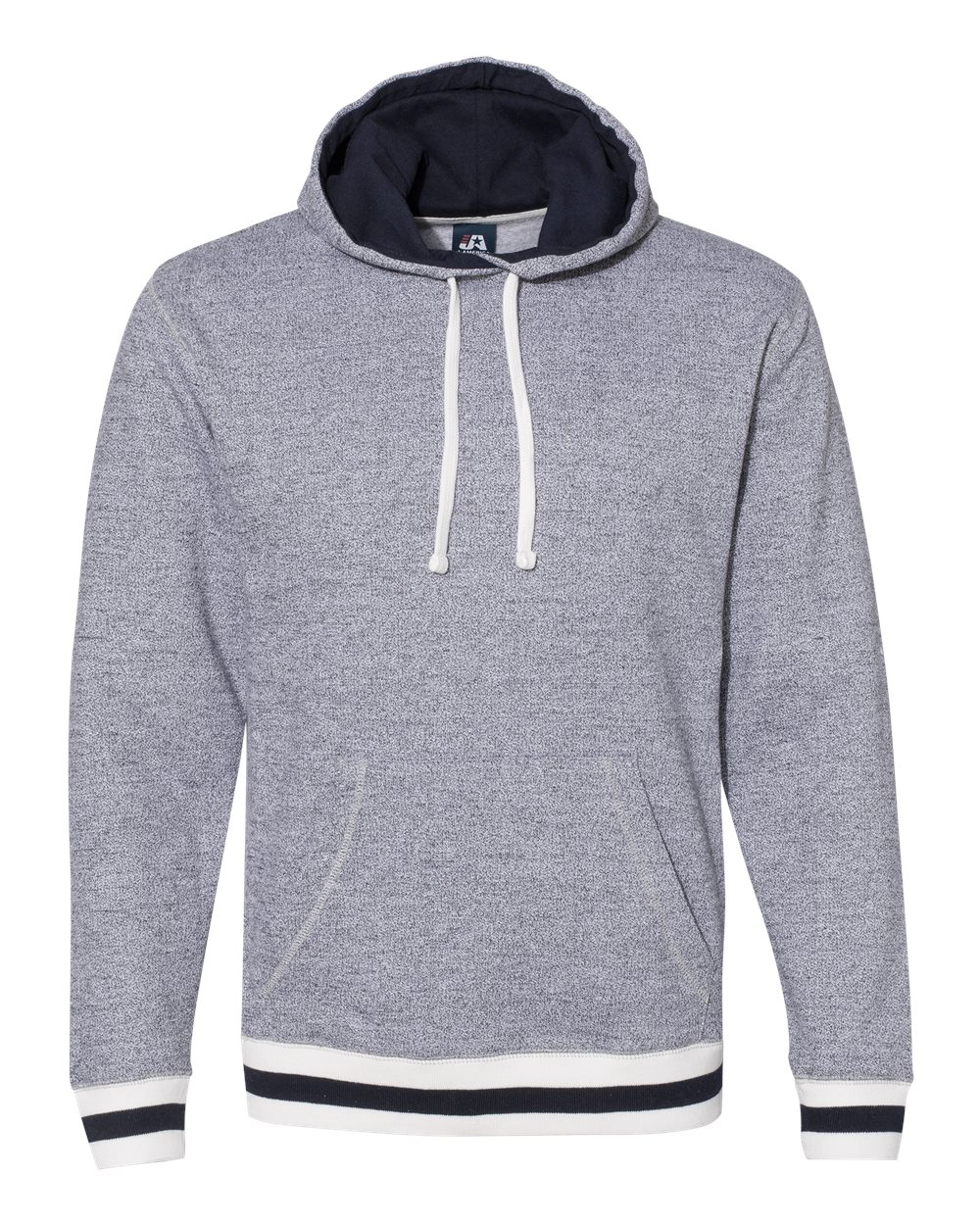 8701 J America Peppered Fleece Lapover Hooded Sweatshirt