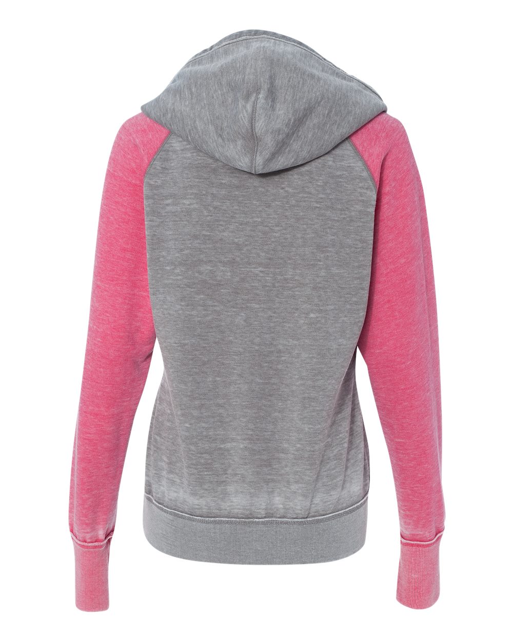 8926 J America Womens Zen Fleece Raglan Hooded Sweatshirt - Back Image